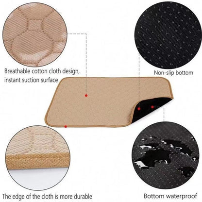 60x45cm Car Pet Injection Pad Waterproof Pad Cat Dog Sofa Waterproof Diapholic Carpet Water Absorbing Pad(Beige) - Seat Accessories by buy2fix | Online Shopping UK | buy2fix