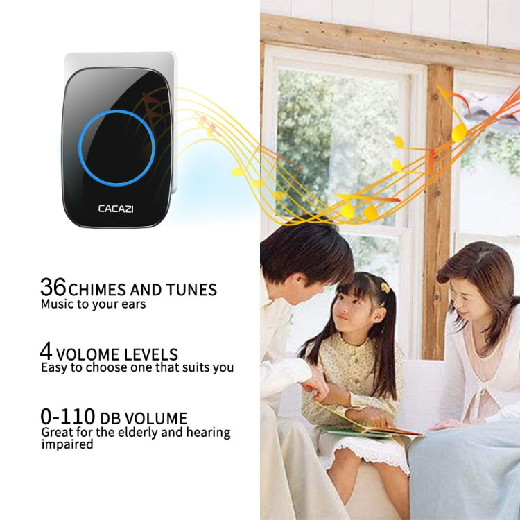 CACAZI H10 1 For 2 Home Wireless Music Doorbell without Battery, Plug:US Plug(White) - Security by CACAZI | Online Shopping UK | buy2fix