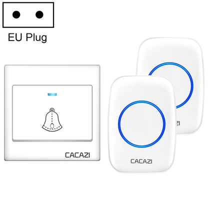 CACAZI H10 1 For 2 Home Wireless Music Doorbell without Battery, Plug:EU Plug(White) - Wireless Doorbell by CACAZI | Online Shopping UK | buy2fix