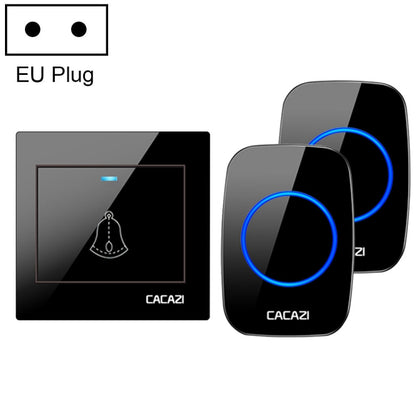 CACAZI H10 1 For 2 Home Wireless Music Doorbell without Battery, Plug:EU Plug(Black) - Security by CACAZI | Online Shopping UK | buy2fix