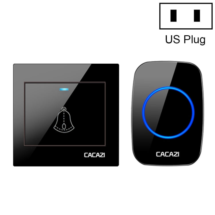 CACAZI H10 1 For 1 Wireless Smart Doorbell without Battery, Plug:US Plug(Black) - Security by CACAZI | Online Shopping UK | buy2fix