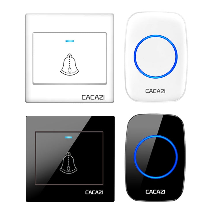 CACAZI H10 1 For 1 Wireless Smart Doorbell without Battery, Plug:US Plug(Black) - Security by CACAZI | Online Shopping UK | buy2fix