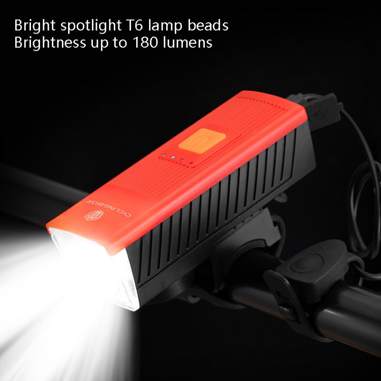CYCLINGBOX BG-1811 Bicycle Charging Speaker Front Lamp USB Multi-Function Mountain Bike Accessories(Red) - Headlights by CYCLINGBOX | Online Shopping UK | buy2fix