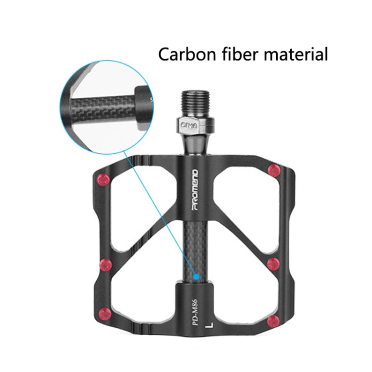 PD-M86C  1 Pair PROMEND Bicycle Road Bike Mountain Bike 3 Palin Carbon Fiber Bearing Pedal(Black) - Outdoor & Sports by PROMEND | Online Shopping UK | buy2fix