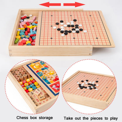 Children Wooden Multifunctional Parent-Child Interactive Puzzle Board Toy, Set Specification: 2 In 1 Hockey + Five Sorrows - Table Games by buy2fix | Online Shopping UK | buy2fix