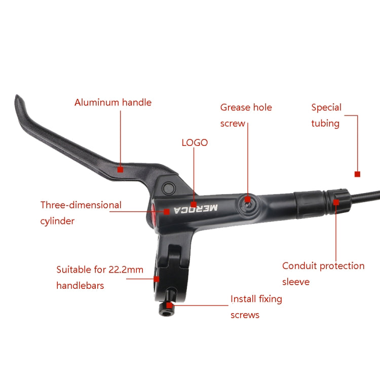 Meroca M800 Bicycle Brake Mountain Bike Universal Bilateral Brake Oil Pressure Disc Brake, Style: Left Back 1400mm - Bicycle Brake Parts by Meroca | Online Shopping UK | buy2fix