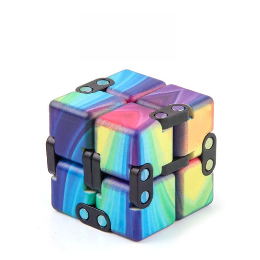 3 PCS Unlimited Magics Cube Colorful UV Printing Pocket Magic Cube Variety Folding Fingertip Magic Cube Decompression Toy(NO.168-8-37 Color Stripe Pattern) - Magic Cubes by buy2fix | Online Shopping UK | buy2fix