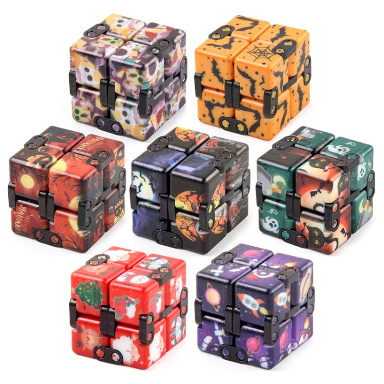3 PCS  Infinite Magic Cube Halloween Theme Variety Flip Folding Second Order Magic Cube Finger Toy, Colour: NO.168-8-29 Red Christmas - Magic Cubes by buy2fix | Online Shopping UK | buy2fix