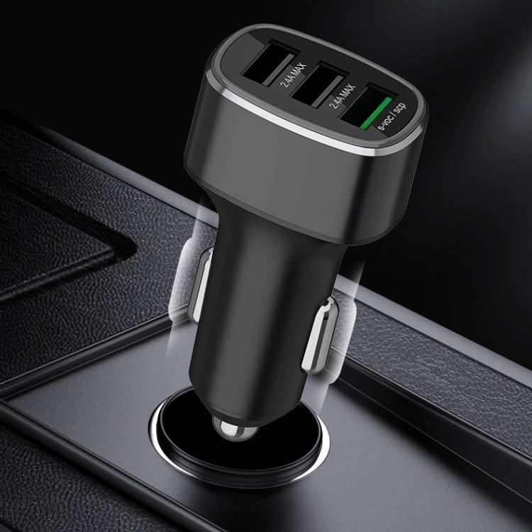 Three USB Ports Car Fast Charging Charger For Huawei/For OPPO/VIVO/OnePlus And Other Flash Charging, Model: GT780 Black - In Car by buy2fix | Online Shopping UK | buy2fix