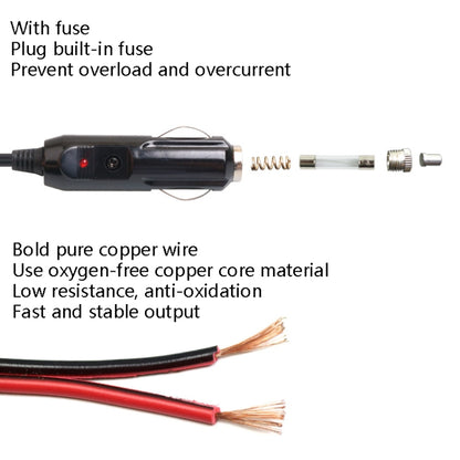 Car Compressor Refrigerator Line 12/24V Semiconductor Refrigerator Power Cord Cigarette Lighter Line, Specification: With Switch 5m - In Car by buy2fix | Online Shopping UK | buy2fix