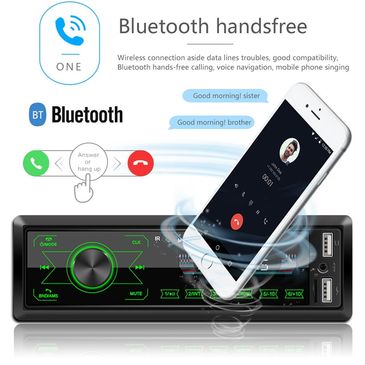 A2818 Car Bluetooth Speakerphone Car MP3 Player Function Touch Double U Disk Colorful Lights Radio, Specification: Standard+16G Memory Card - In Car by buy2fix | Online Shopping UK | buy2fix