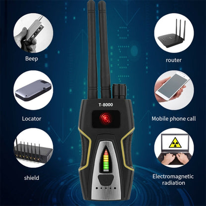 T8000 Wireless Signal Detector GPS Defense Location Finding Camera Anti-Candid Anti-Tracking Detection Instrument - WiFi Signal Detector by buy2fix | Online Shopping UK | buy2fix