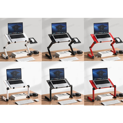 Oatsbasf Folding Computer Desk Laptop Stand Foldable Lifting Heightening Storage Portable Rack,Style: L01 Black - Laptop Stand by Oatsbasf | Online Shopping UK | buy2fix