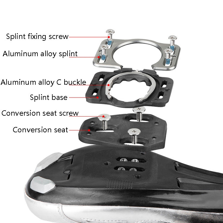 MEROCA Road Lock Shoes Card Three Pardin Bicycle Lollipops Self-Locking Pedal With Lock, Style: Steel Axis (Red) - Pedals by MEROCA | Online Shopping UK | buy2fix