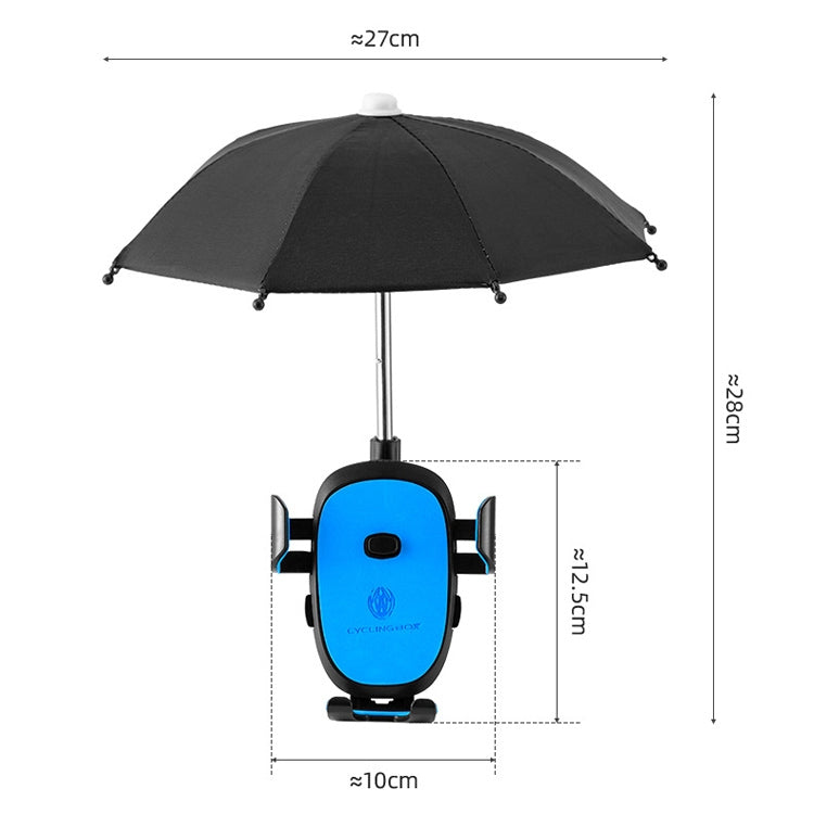 CYCLINGBOX BG-2935 Bicycle Mobile Phone Bracket With Umbrella Waterproof Navigation Electric Car Mobile Phone Frame, Style: Rearview Mirror Installation (Yellow) - Holders by CYCLINGBOX | Online Shopping UK | buy2fix