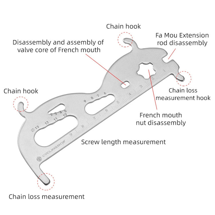 3 PCS CYCLINGBOX Mountain Bicycle Chain Wear Measuring Ruler Measuring Chain Ruler Inspection Tool(Silver) - Outdoor & Sports by CYCLINGBOX | Online Shopping UK | buy2fix