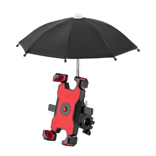 CYCLINGBOX Bicycle Mobile Phone Bracket With Parasol Rider Mobile Phone Frame, Style: Handlebar Installation (Red) - Outdoor & Sports by CYCLINGBOX | Online Shopping UK | buy2fix