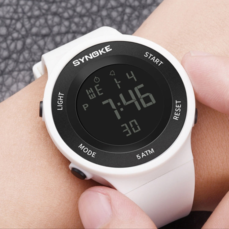SYNOKE 9199 Student Waterproof Luminous LED Electronic Watch(White) - Silicone Strap Watches by SYNOKE | Online Shopping UK | buy2fix