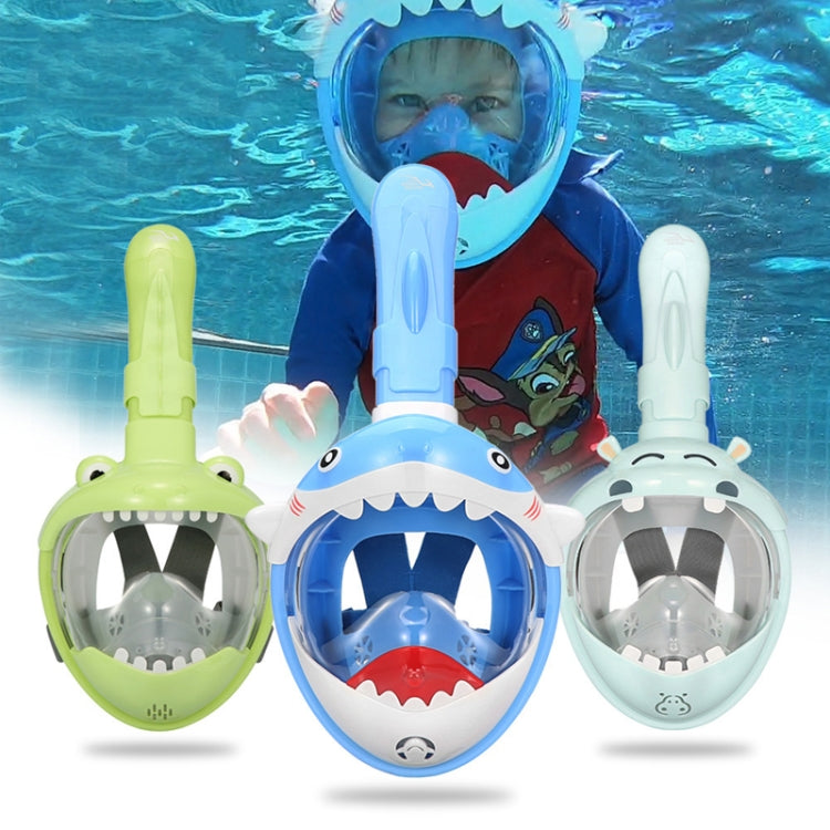 Cartoon Kids Full Dry Diving Mask Swimming Anti-Fog Snorkeling Mask, Size: XS(Shark Blue) - DJI & GoPro Accessories by buy2fix | Online Shopping UK | buy2fix