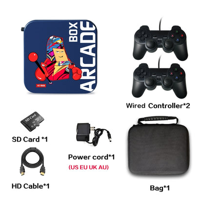 Arcade Box 64G Wired Video Game Machine Box 4K HD Display For PS1/PSP/N64/DC, AU Plug - Pocket Console by buy2fix | Online Shopping UK | buy2fix