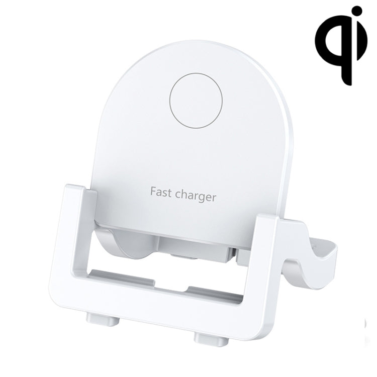 KH-18 15W Vertical Wireless Fast Charger with Phone Holder(White) - Wireless Charger by buy2fix | Online Shopping UK | buy2fix