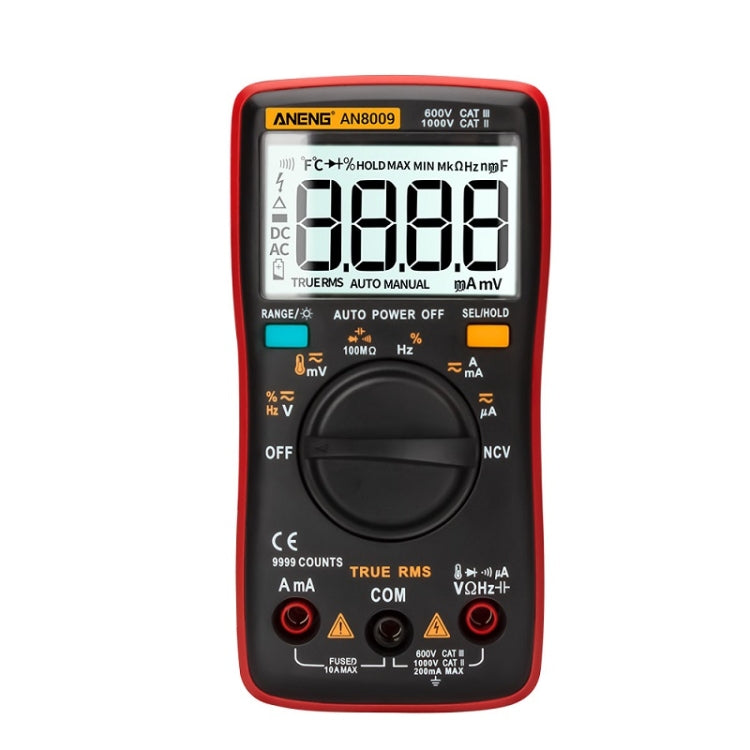 ANENG AN8009 NVC Digital Display Multimeter, Specification: Standard(Red) - Current & Voltage Tester by ANENG | Online Shopping UK | buy2fix