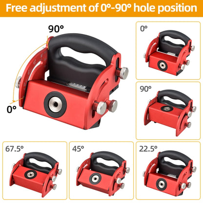 Aluminum Alloy Woodworking Inclined Hole Locator Punching Locator(Red) - Clamps by buy2fix | Online Shopping UK | buy2fix