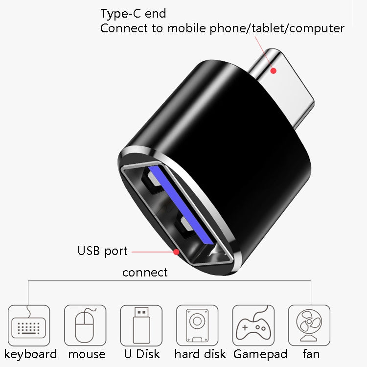 10 PCS USB 3.0 Female to USB-C / Type-C Male OTG Adapter(Grey) -  by buy2fix | Online Shopping UK | buy2fix