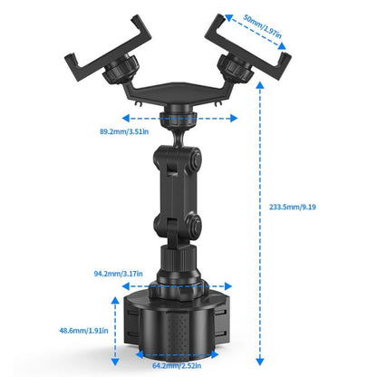 Double Chuck Rotary Multifunctional Cup Holder Mobile Phone Holder(Cup T1) - In Car by buy2fix | Online Shopping UK | buy2fix