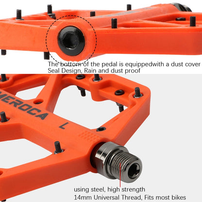 MEROCA Mountain Bike Nylon Pedal(Red) - Outdoor & Sports by MEROCA | Online Shopping UK | buy2fix