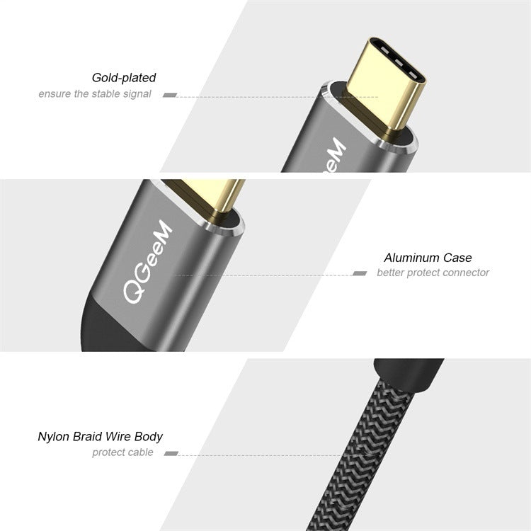 QGeeM QG-UA01 USB TYPE-C To HDMI Adapter(Silver Gray) - Computer & Networking by QGeeM | Online Shopping UK | buy2fix