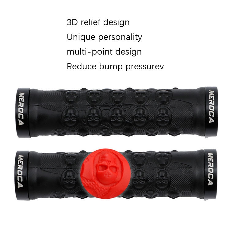 MEROCA Mountain Bike Anti-slip Shock Absorber Riding Grip Cover, Style: Bilateral Lock Skull ME23 Black - Outdoor & Sports by MEROCA | Online Shopping UK | buy2fix