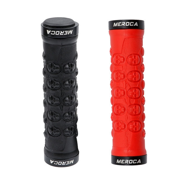 MEROCA Mountain Bike Anti-slip Shock Absorber Riding Grip Cover, Style: Bilateral Lock Skull ME23 Red - Outdoor & Sports by MEROCA | Online Shopping UK | buy2fix