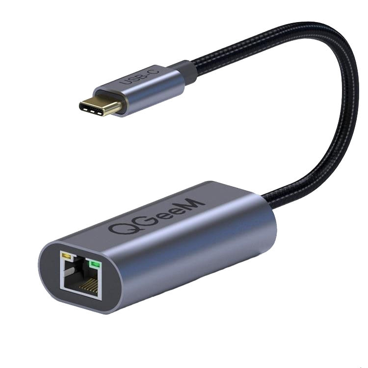 QGeeM QG-UA05 USB-C to Ethernet Adapter(Silver Gray) - USB Network Adapter by QGeeM | Online Shopping UK | buy2fix