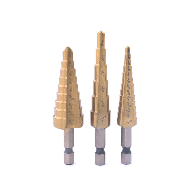3 In 1 Hexagonal Shank Step Drill High Speed Steel Rear Hole Opening Tool(Plastic Bag Packaging) - Drill & Drill Bits by buy2fix | Online Shopping UK | buy2fix