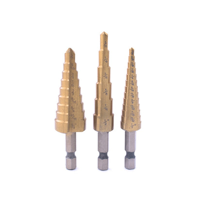 3 In 1 Hexagonal Shank Step Drill High Speed Steel Rear Hole Opening Tool(Plastic Bag Packaging) - Drill & Drill Bits by buy2fix | Online Shopping UK | buy2fix