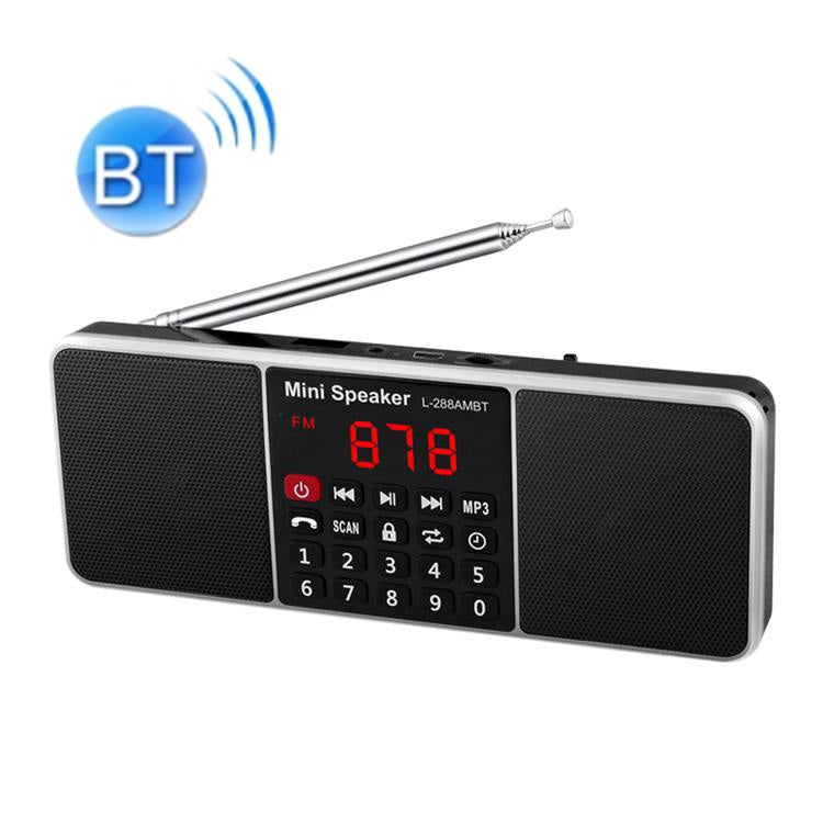 L-288AM  Bluetooth Dual Speaker Radio MP3 Player Support TF Card/U Disk with LED Display(Black) - Consumer Electronics by buy2fix | Online Shopping UK | buy2fix