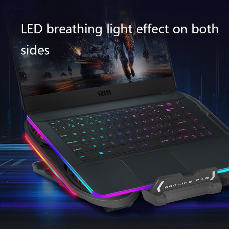 NUOXI Q6 RGB Lighting Effect Laptop Radiator with Phone Holder(Blue) - Computer & Networking by NUOXI | Online Shopping UK | buy2fix