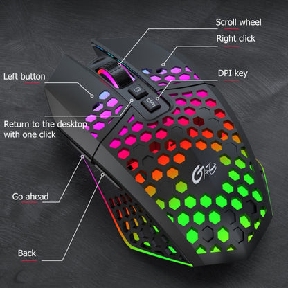 FMOUSE  X801 8 Keys 1600DPI Hollow Luminous Gaming  Office Mouse,Style: Black Wired - Wireless Mice by FMOUSE | Online Shopping UK | buy2fix