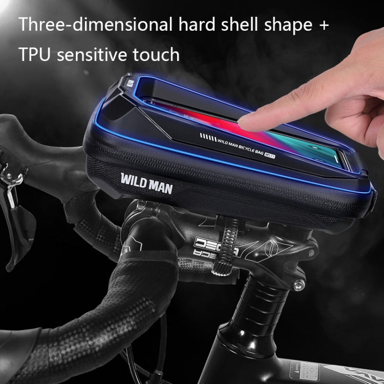 WILD MAN MS33 0.6L Mountain Bike Hard Shell Phone Touch Screen Handlebar Bag(Black) - Bicycle Bags by WILD MAN | Online Shopping UK | buy2fix