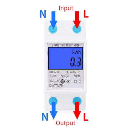 DDS528L Backlight Display Home Single-phase Rail Energy Meter 5-32A(110V 60Hz) - Consumer Electronics by SINOTIMER | Online Shopping UK | buy2fix