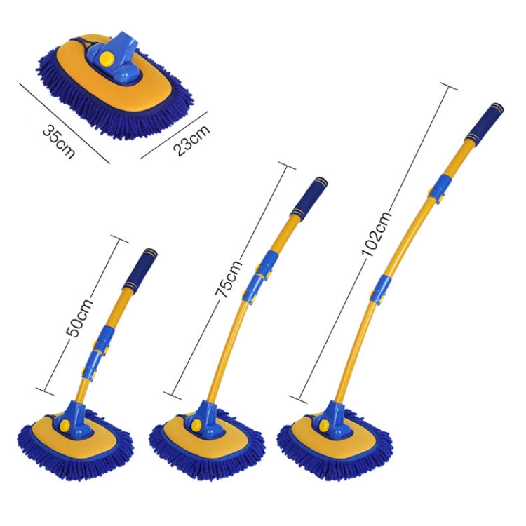 Retractable Curved Rod Soft Fur Car Wash Mop(Yellow Blue) - In Car by buy2fix | Online Shopping UK | buy2fix