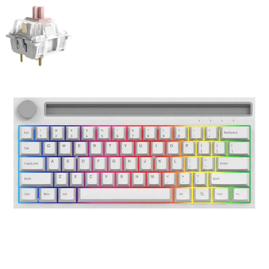 Ajazz K620T 62 Keys Bluetooth Wireless Dual Mode Mechanical Keyboard, Style: Pink Shaft (White) - Wireless Keyboard by Ajazz | Online Shopping UK | buy2fix