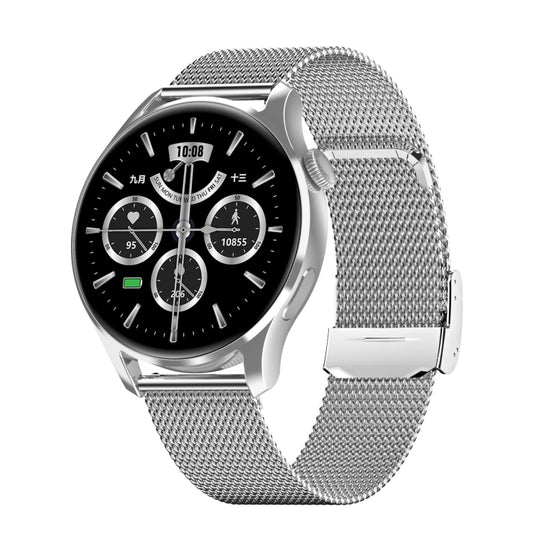 HD3 1.32 Inch Heart Rate Monitoring Smart Watch with Payment Function(Silver Steel) - Smart Wear by buy2fix | Online Shopping UK | buy2fix