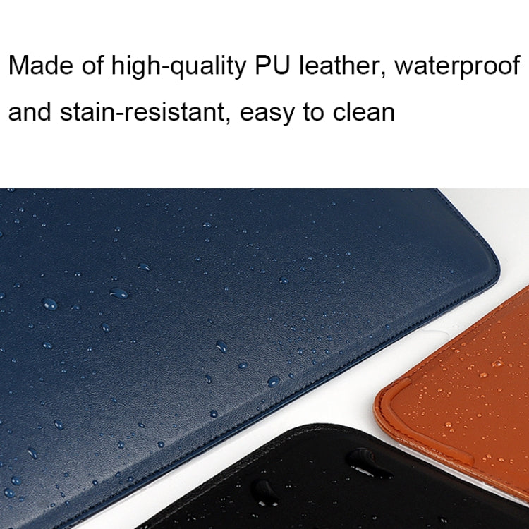 PU08DZ Leather Laptop Liner Bag with Stand Function, Size: 13.3 inches(Sapphire Blue with Bag) - 13.3 inch by buy2fix | Online Shopping UK | buy2fix