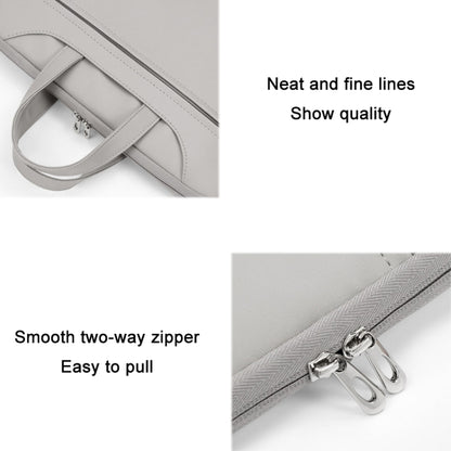 Baona BN-Q006 PU Leather Full Opening Laptop Handbag For 15/15.6/16 inches(Gray+Mint Green+Power Bag) - 15.6 - 17 inch by Baona | Online Shopping UK | buy2fix