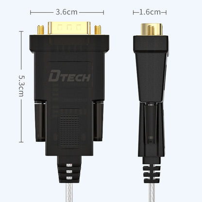 DTECH DT-5002F 1m USB To RS232 Serial Line DB9 Needle COM Port - RS485 / RS232 Series by DTECH | Online Shopping UK | buy2fix