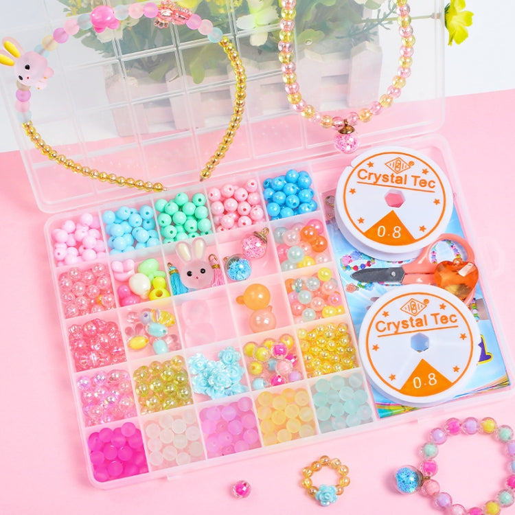 25 Grid  Acrylic Beaded Kids DIY Necklace Bracelet Toys(Crystal Rabbit) - DIY Developmental Toys by buy2fix | Online Shopping UK | buy2fix