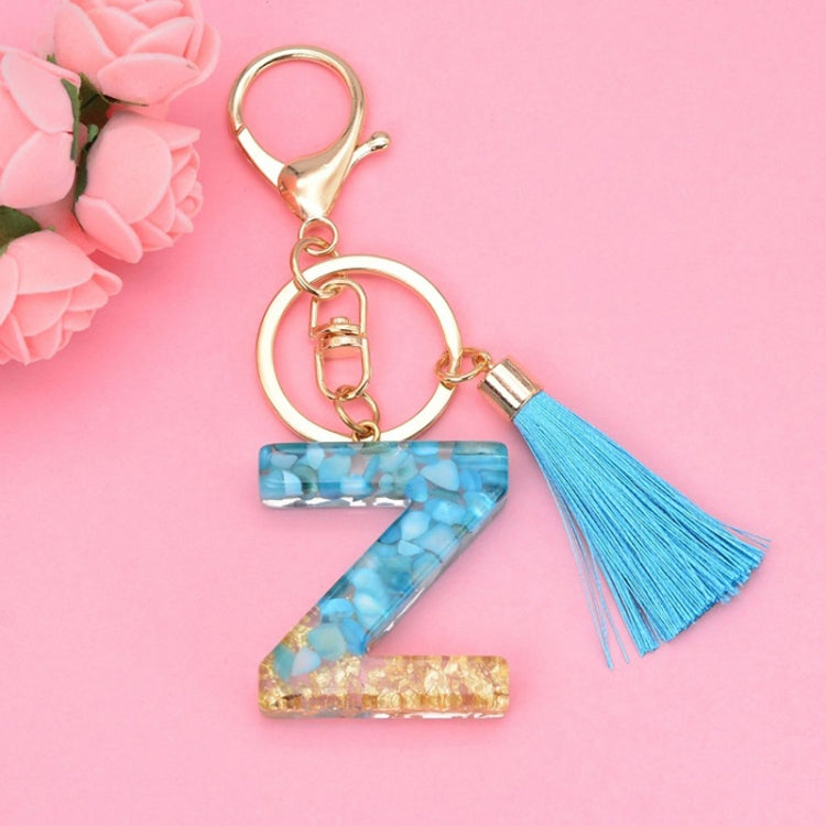 2 PCS English Alphabet Epoxy Tassel Keychain Bag Pendant(Z) - In Car by buy2fix | Online Shopping UK | buy2fix