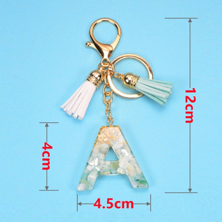 2 PCS Gold Foil English Letter Tassel Keychain Bag Decoration Pendant(C) - In Car by buy2fix | Online Shopping UK | buy2fix